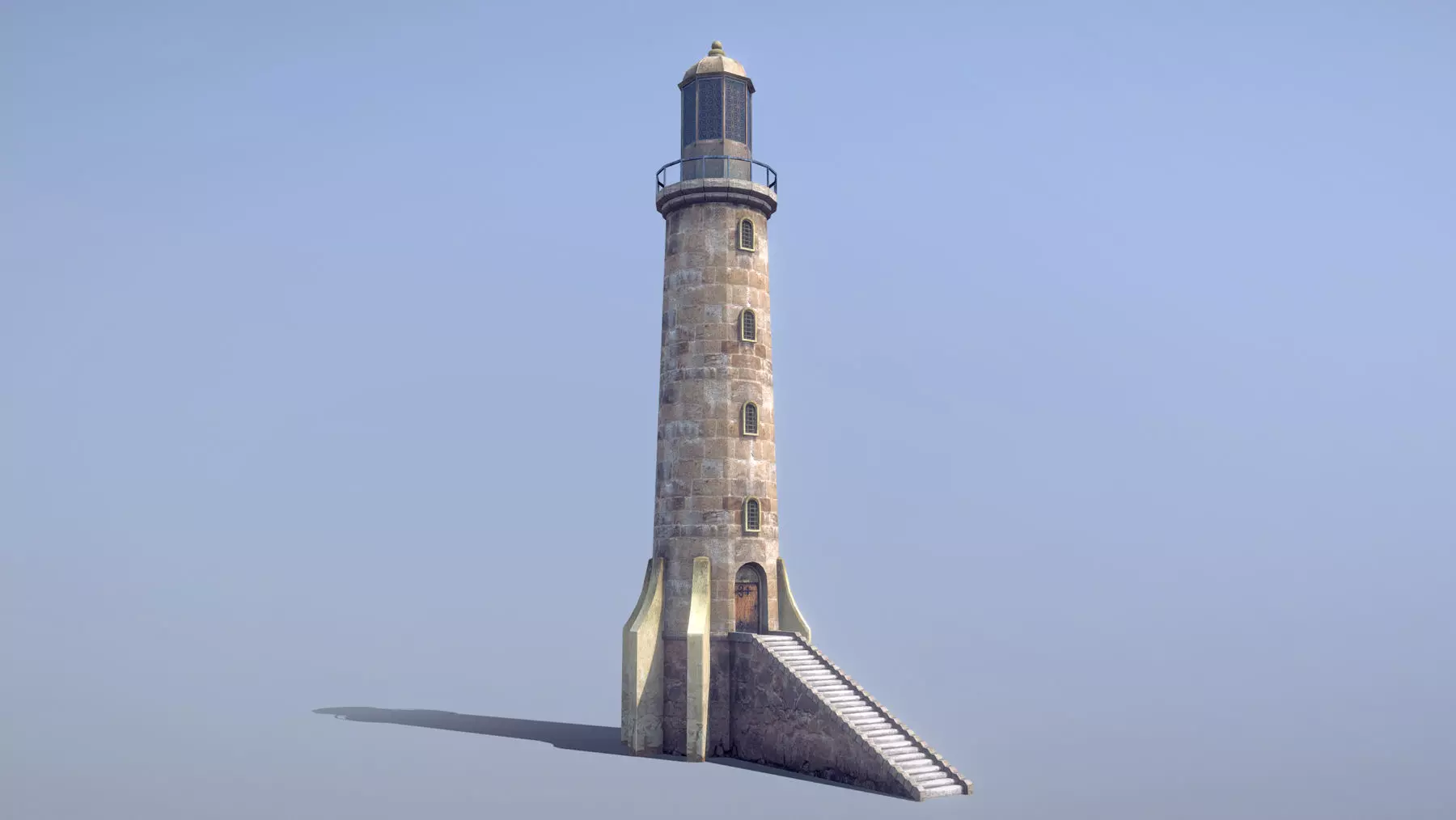 Stone Fort Lighthouse Low-poly 3D model