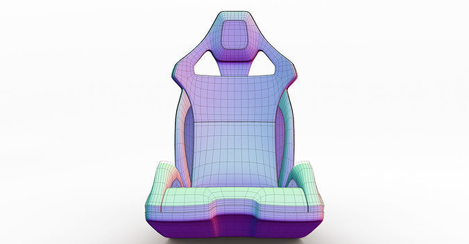 Sport Car Seat Low-poly 3D model 4