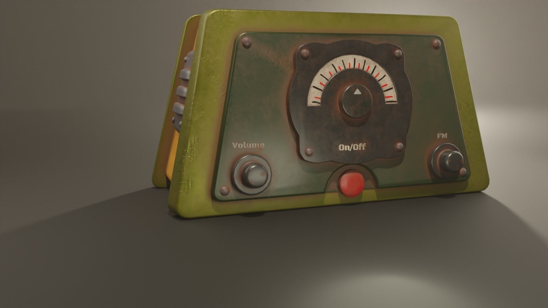 Rusty Radio Low-poly 3D model_1