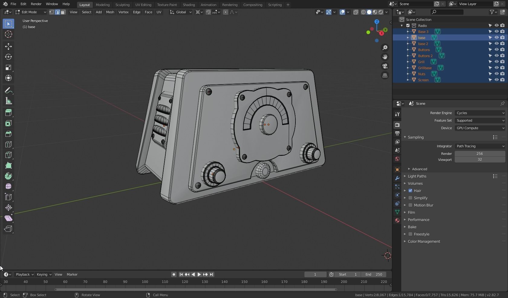Rusty Radio Low-poly 3D model_6