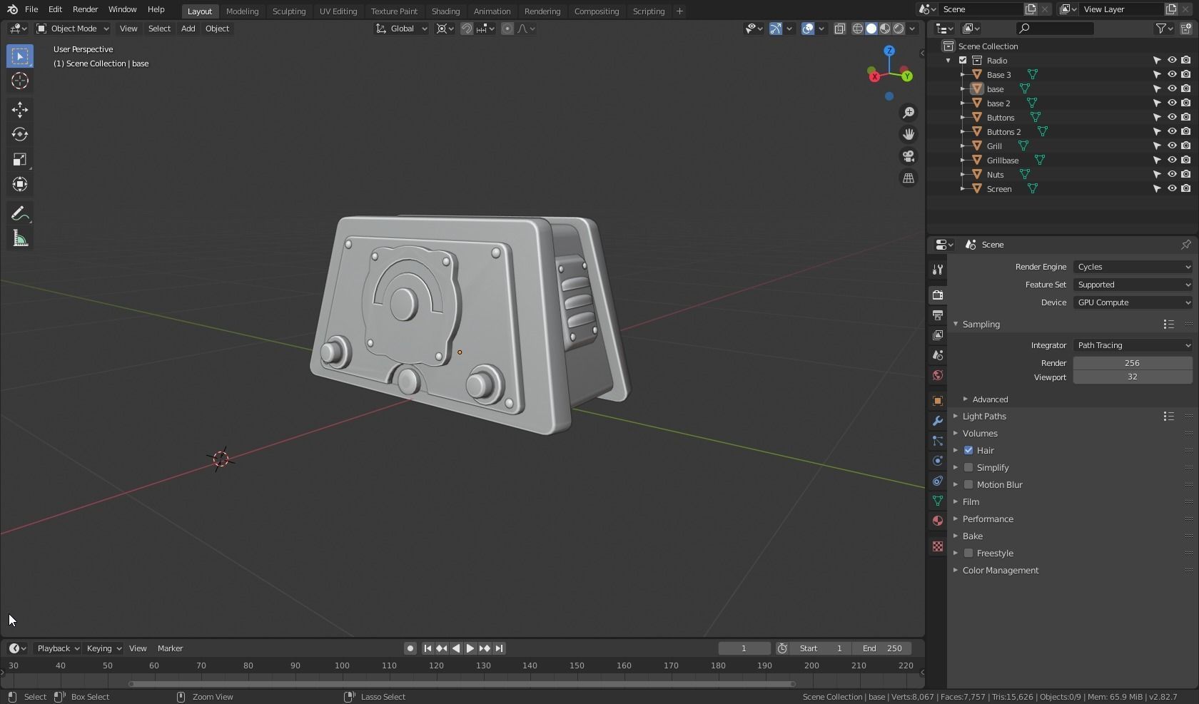 Rusty Radio Low-poly 3D model_8