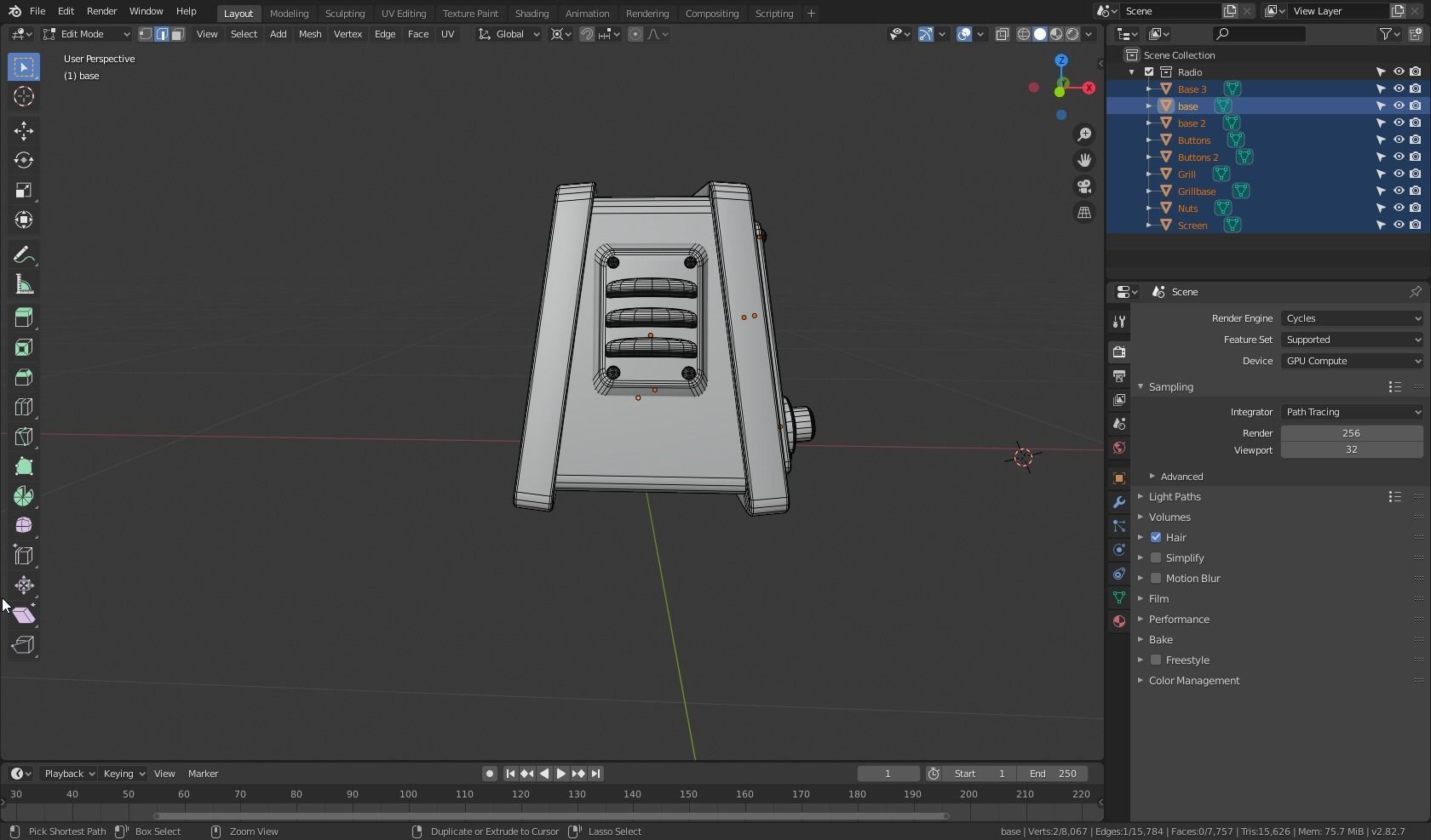 Rusty Radio Low-poly 3D model_5
