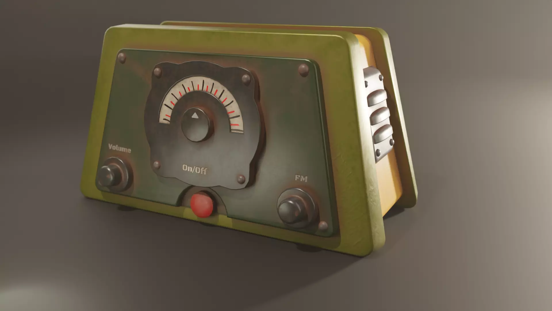 Rusty Radio Low-poly 3D model_0