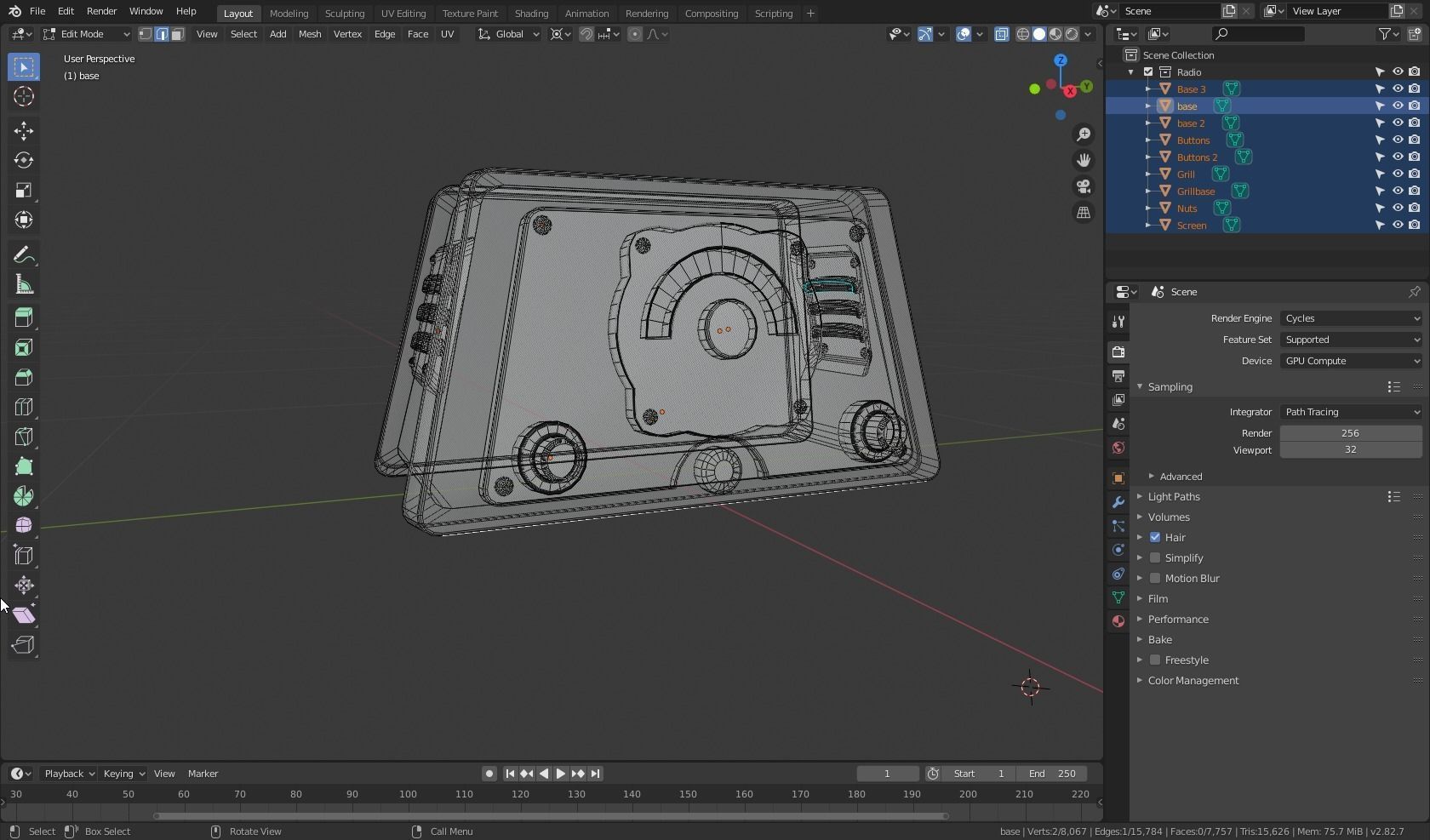 Rusty Radio Low-poly 3D model_7