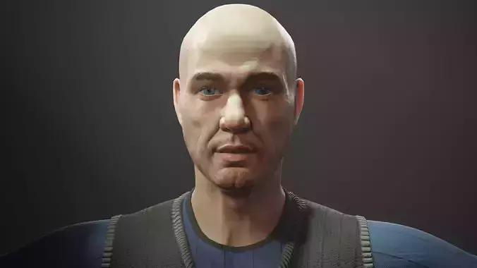 Bald Man Low-poly 3D model