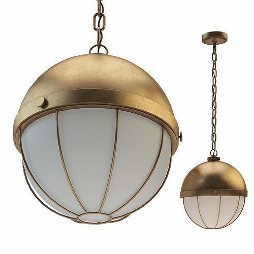 Sumner 1 Light Pendant Aged Brass 3D model