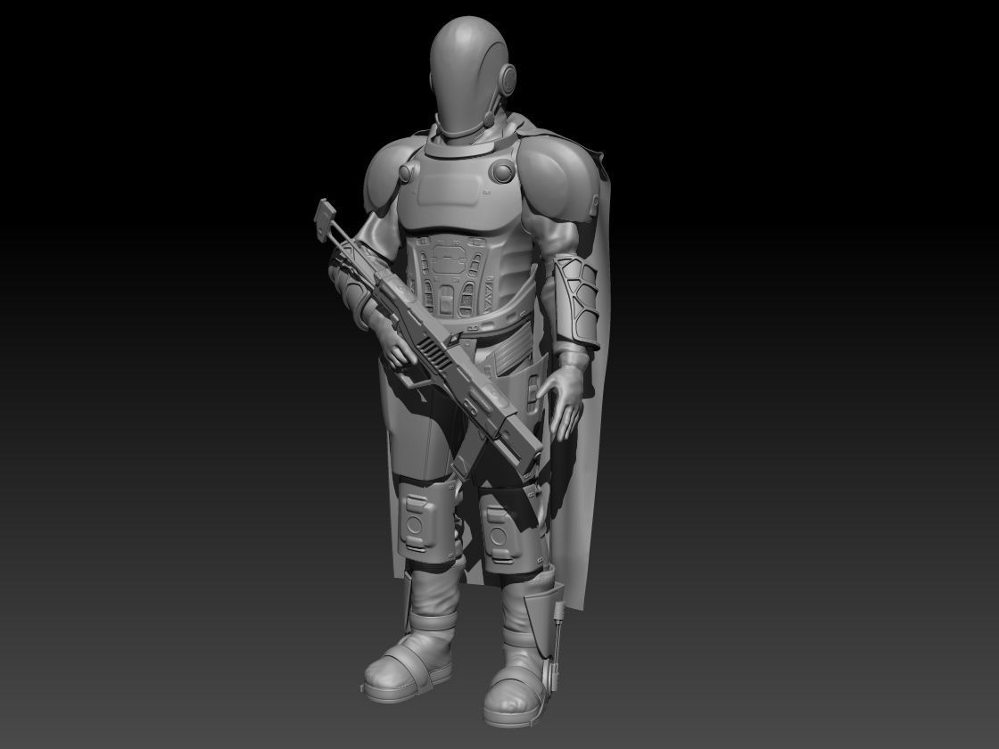 Futuristic Cyberpunk Police Enforcer 3D model_8