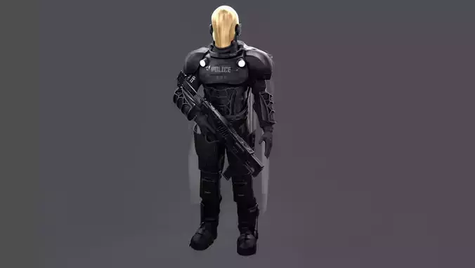 Futuristic Cyberpunk Police Enforcer 3D model