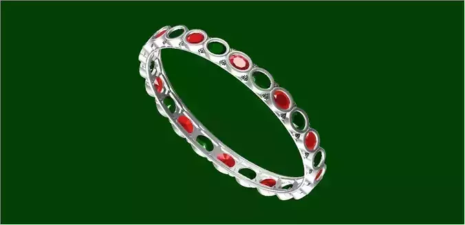 bangle sterling silver with stones Free 3D model