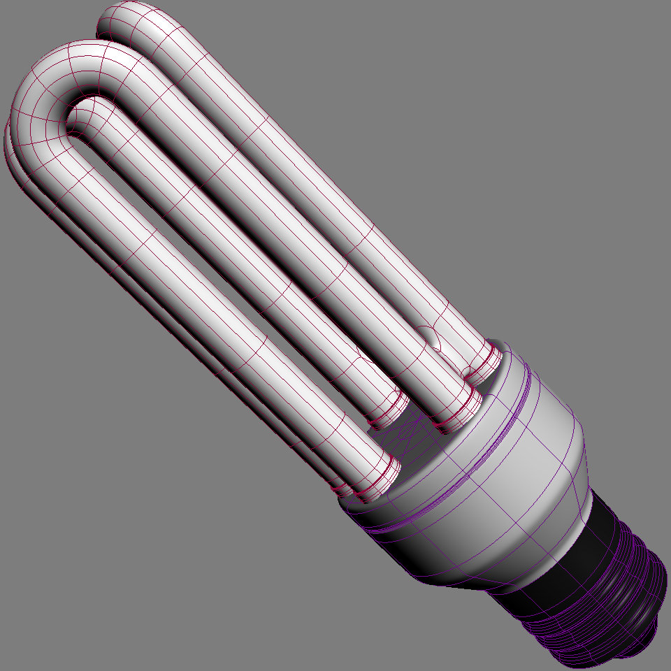 Compact Fluorescent Bulb Style 2 3D model_1