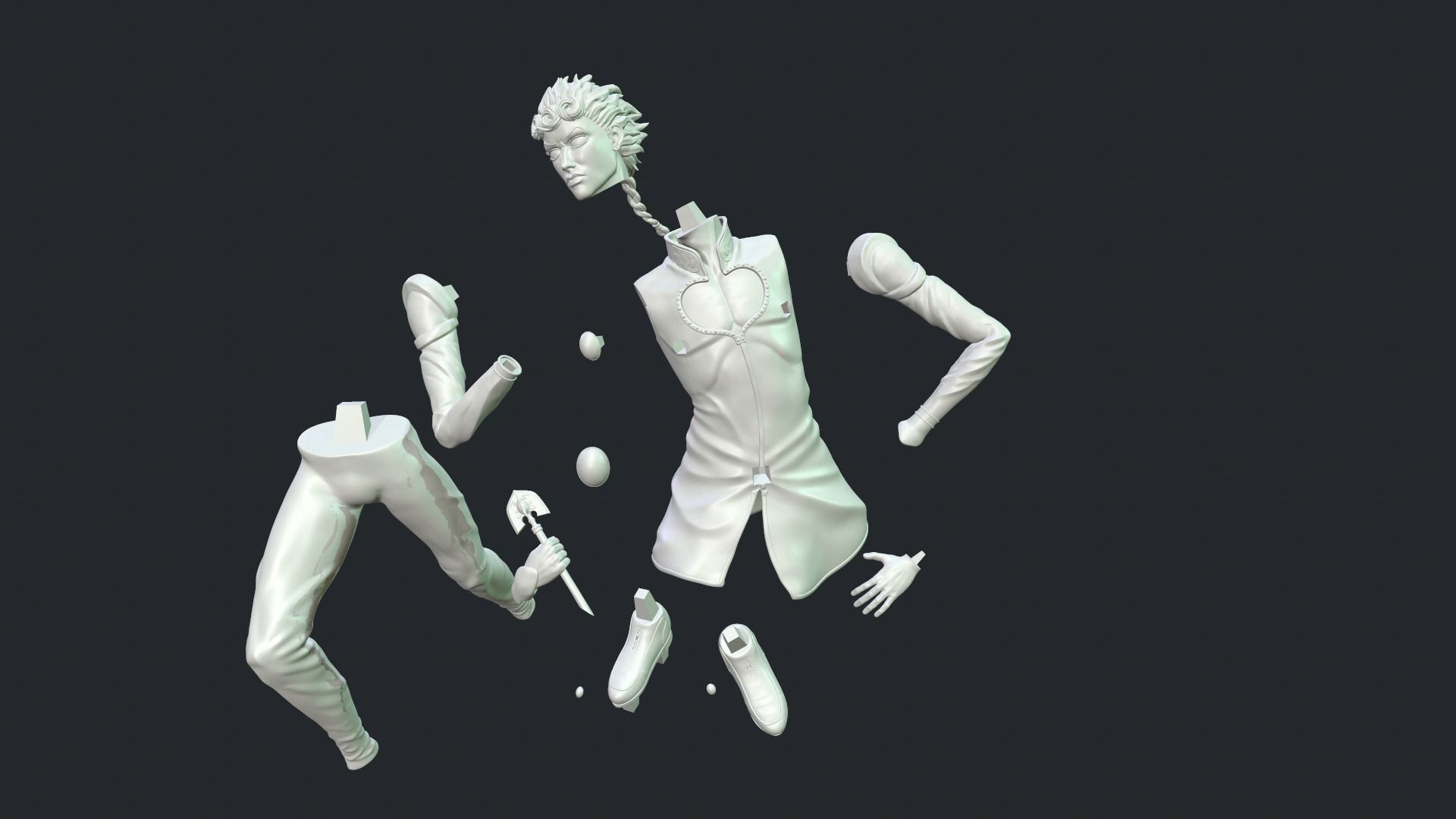 JoJo gold wind 3D print model_17