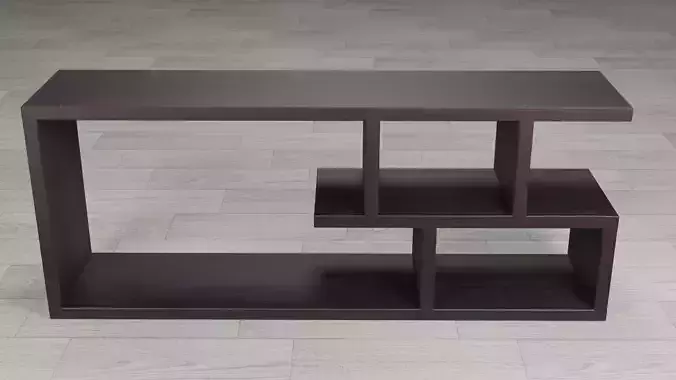 MODERN TABLE WITH SHELVES AND UNIQUE DESIGN