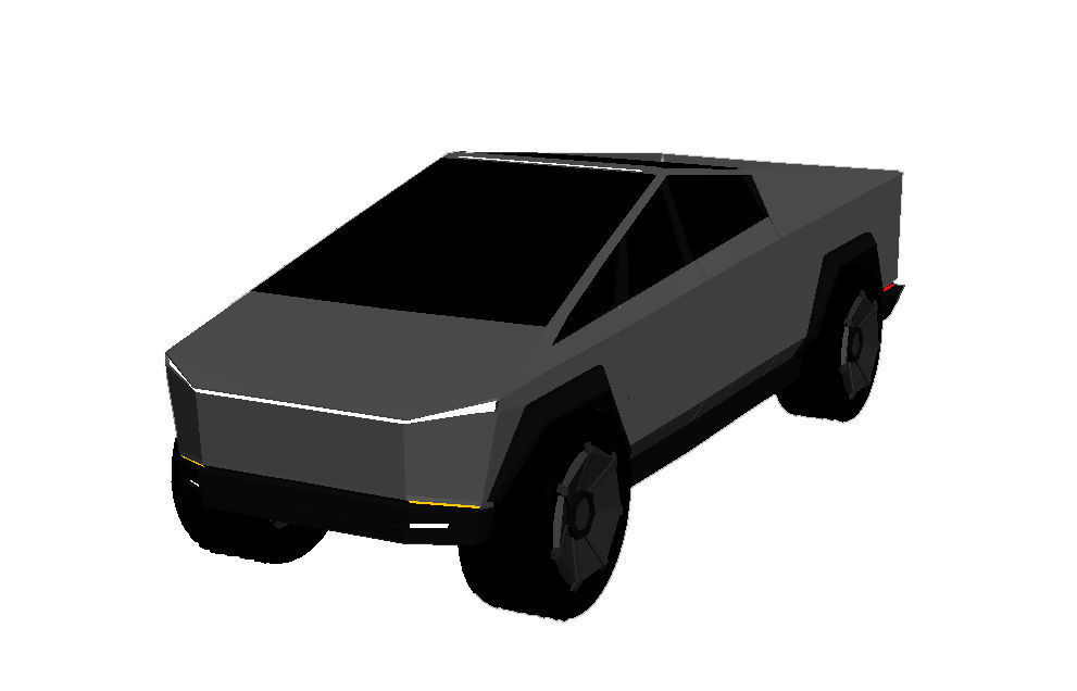 CyberTruck futuristic vehicle Low-poly 3D model_6