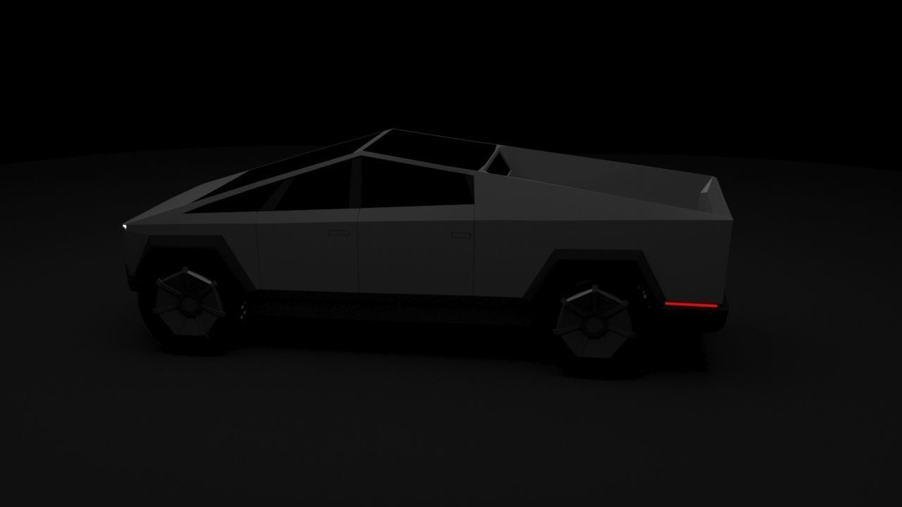 CyberTruck futuristic vehicle Low-poly 3D model_3