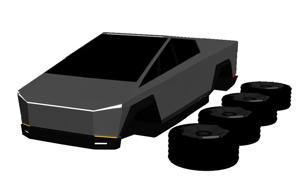 CyberTruck futuristic vehicle Low-poly 3D model_4