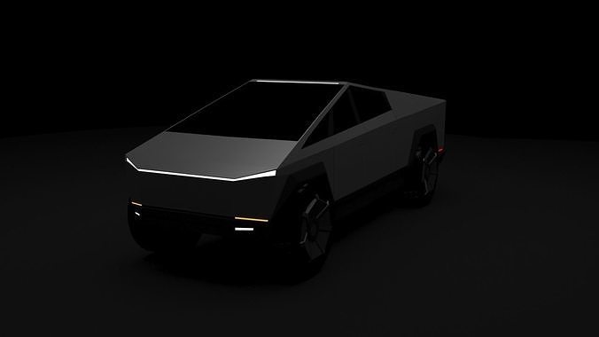 CyberTruck futuristic vehicle Low-poly 3D model