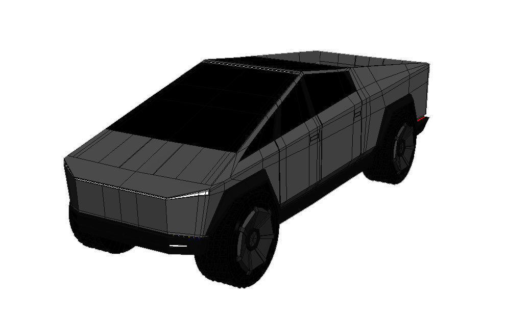 CyberTruck futuristic vehicle Low-poly 3D model_7