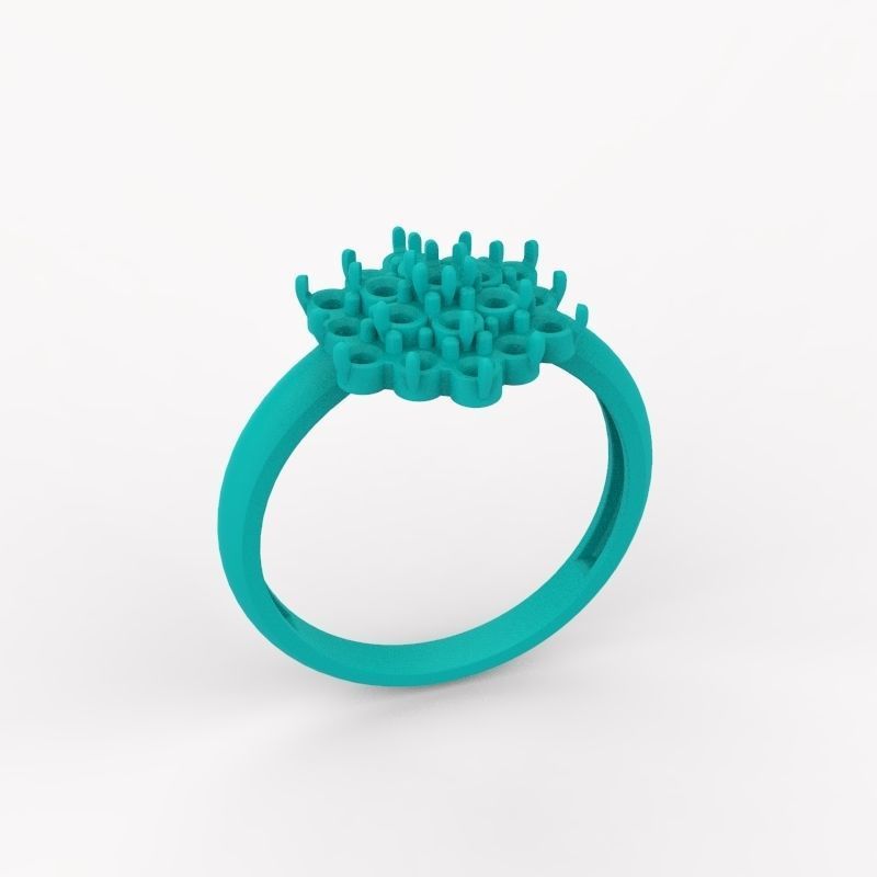 Women ring with gems 3dm stl 3D print model_15