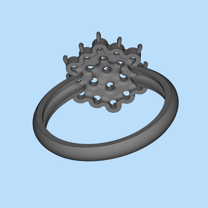 Women ring with gems 3dm stl 3D print model_24
