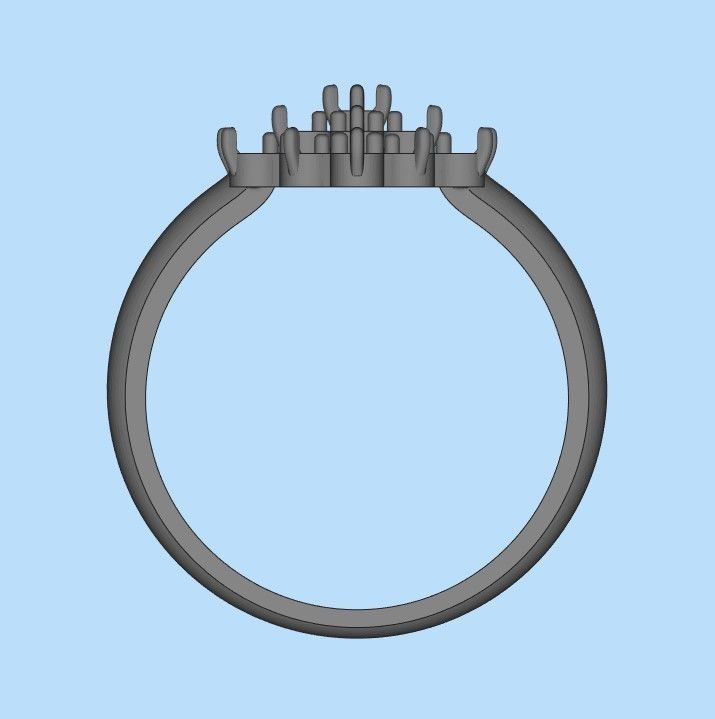 Women ring with gems 3dm stl 3D print model_25