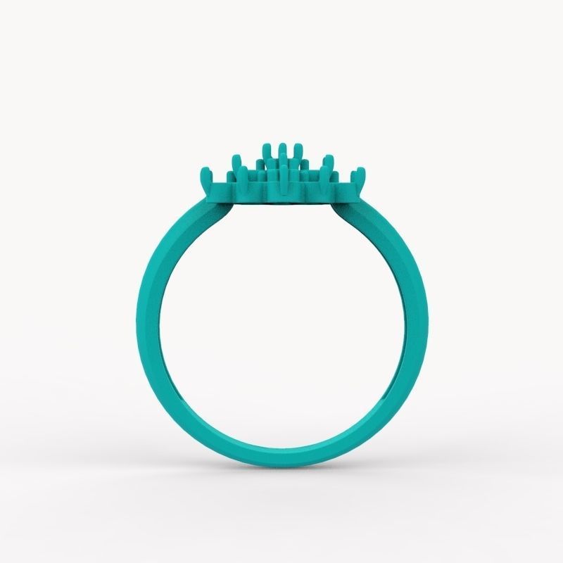 Women ring with gems 3dm stl 3D print model_16