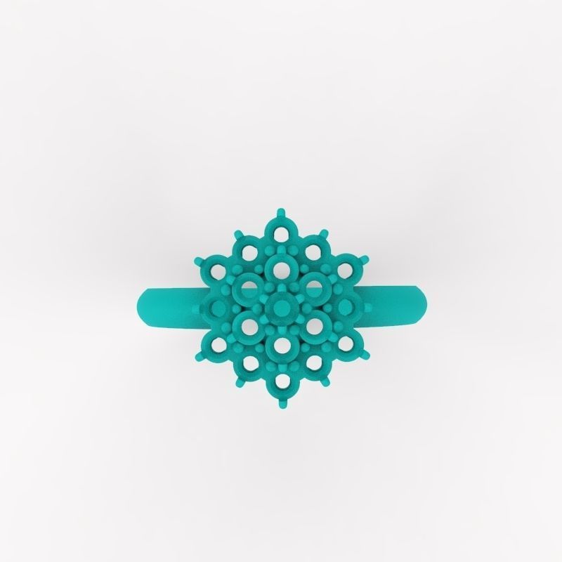 Women ring with gems 3dm stl 3D print model_14