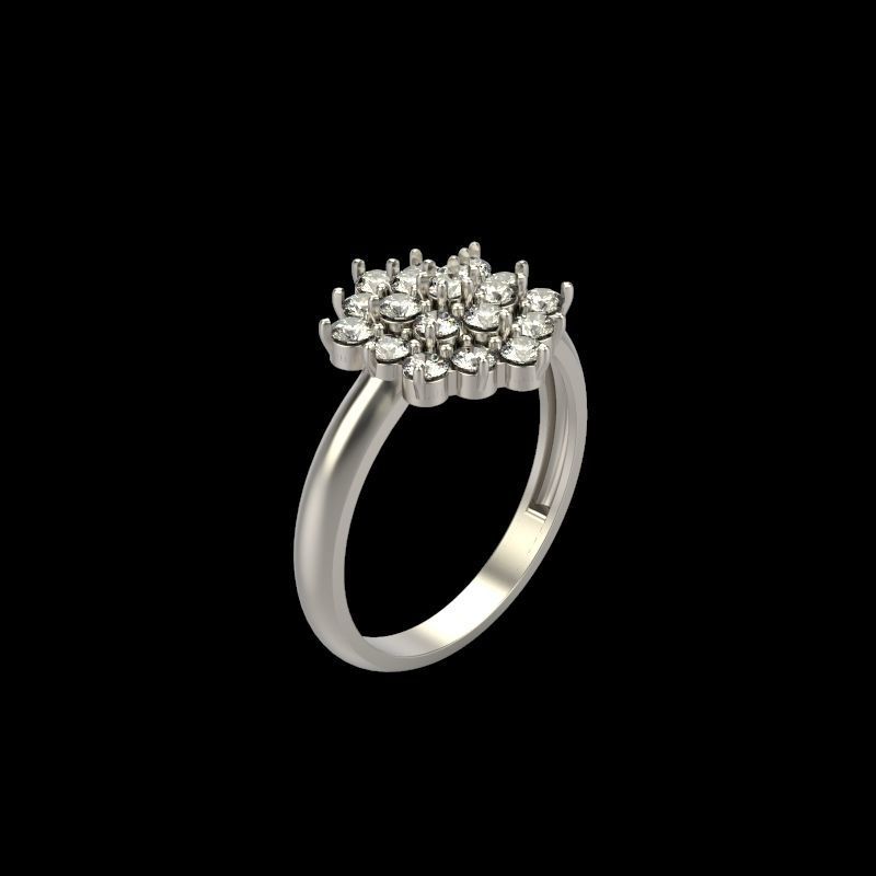 Women ring with gems 3dm stl 3D print model_4