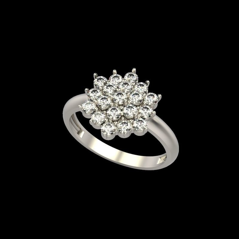 Women ring with gems 3dm stl 3D print model_6