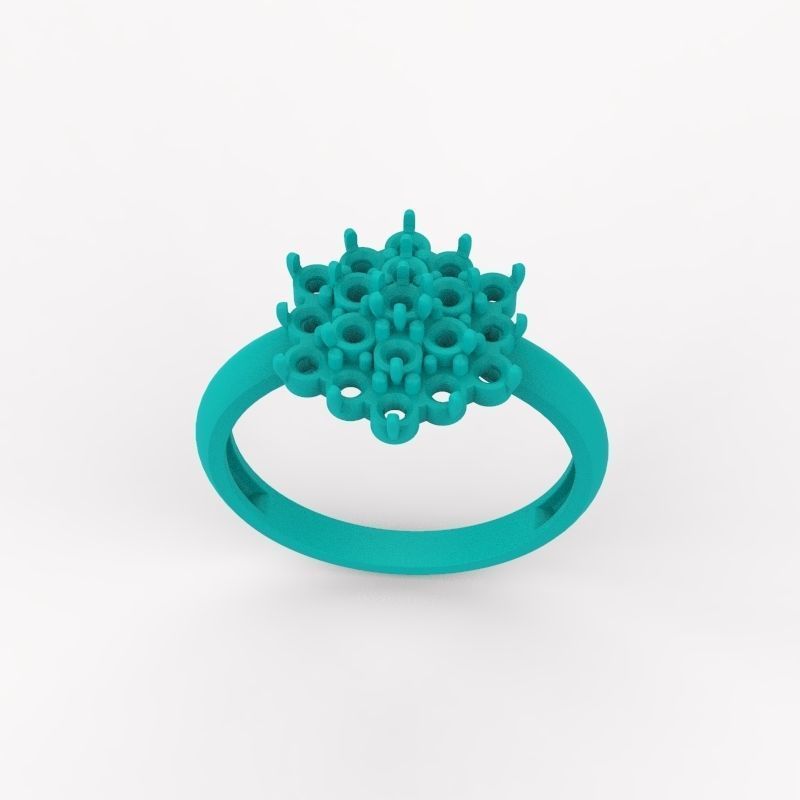 Women ring with gems 3dm stl 3D print model_13