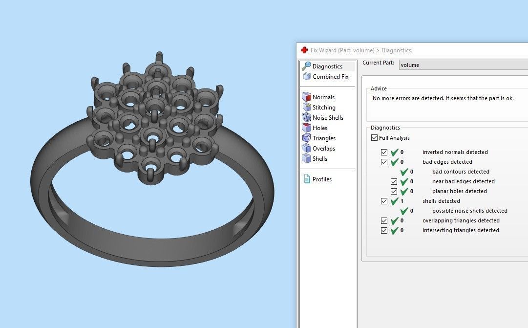 Women ring with gems 3dm stl 3D print model_28