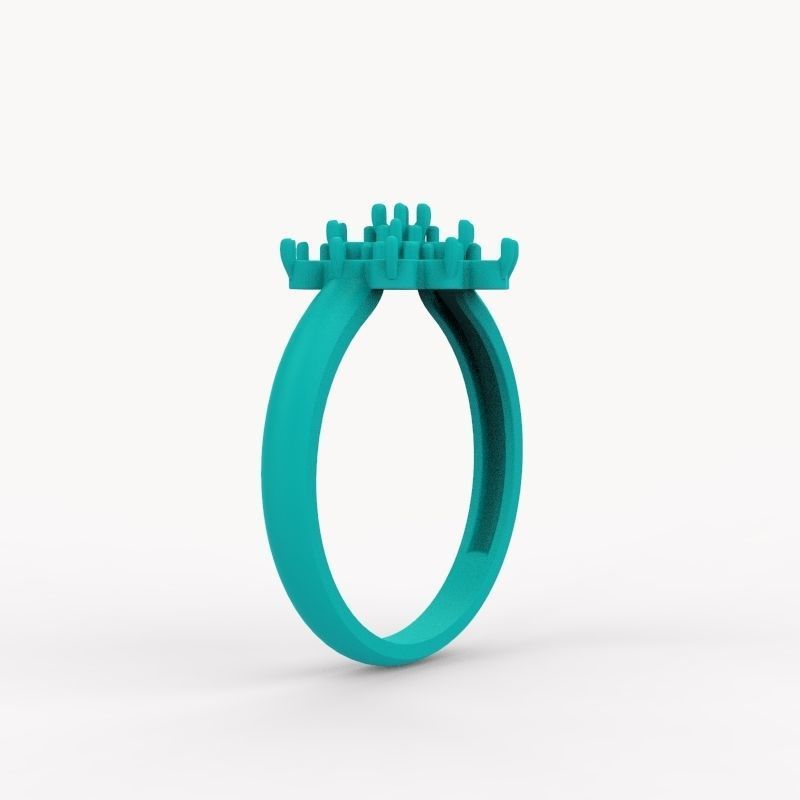 Women ring with gems 3dm stl 3D print model_17