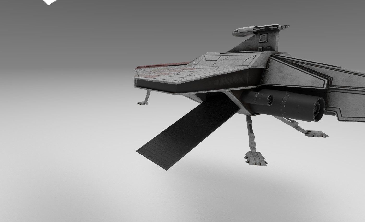 Star Wars Acclamator Low-poly 3D model_2