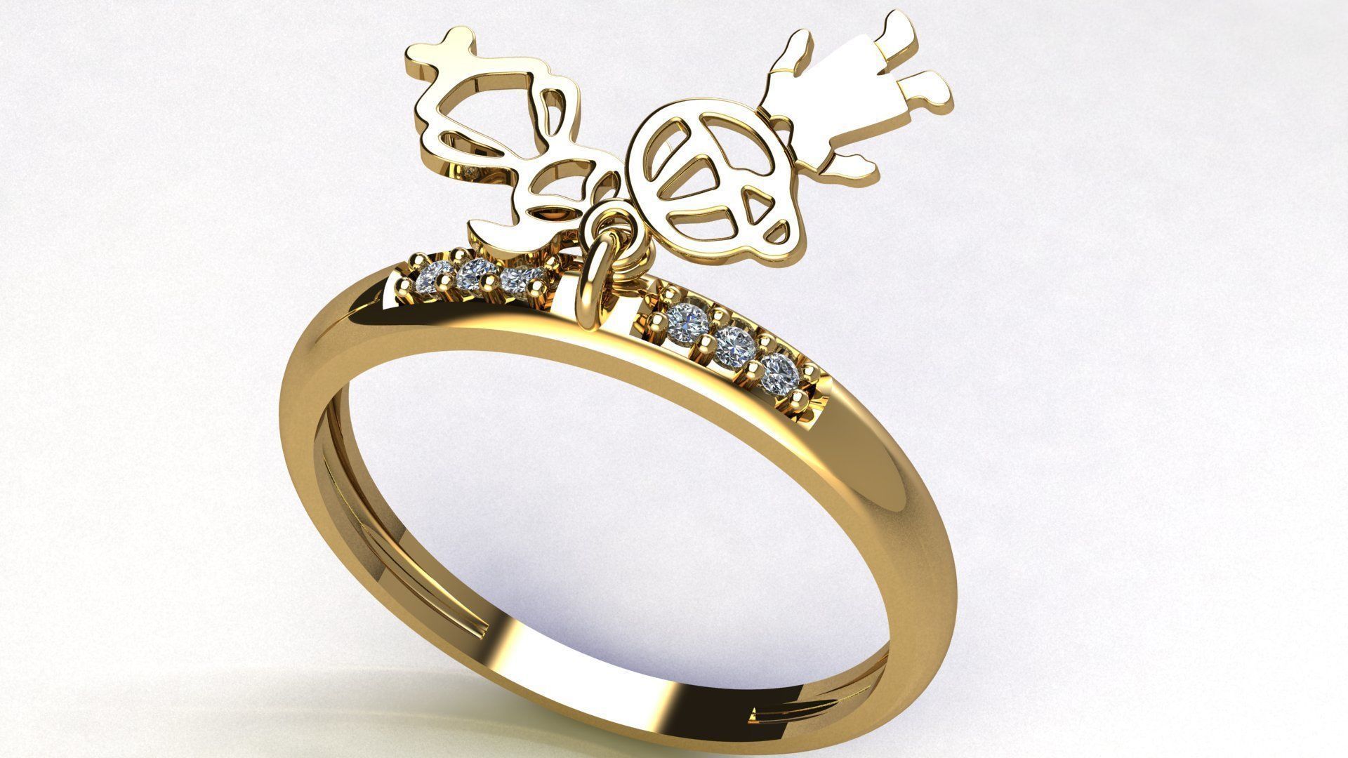 Boy and Girl Diamond Ring 3d model 3D print model_6