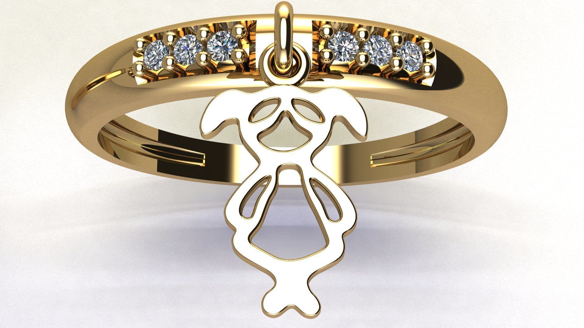 Boy and Girl Diamond Ring 3d model 3D print model_2