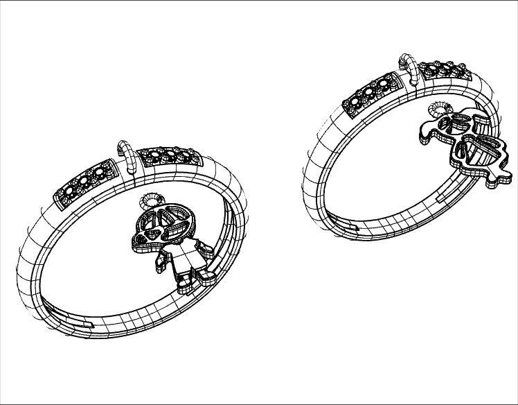 Boy and Girl Diamond Ring 3d model 3D print model_9