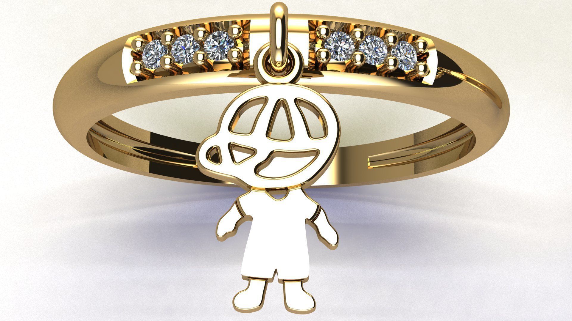 Boy and Girl Diamond Ring 3d model 3D print model_1