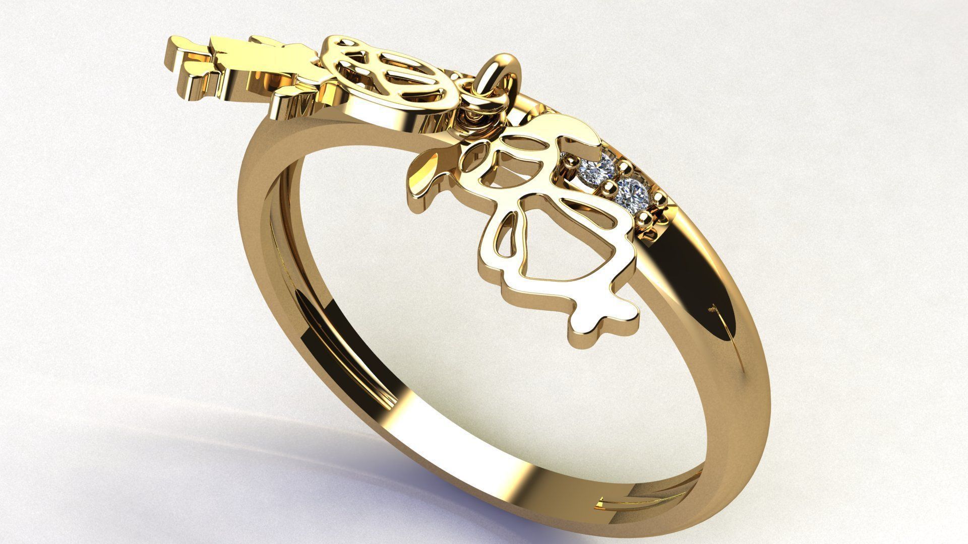 Boy and Girl Diamond Ring 3d model 3D print model_7