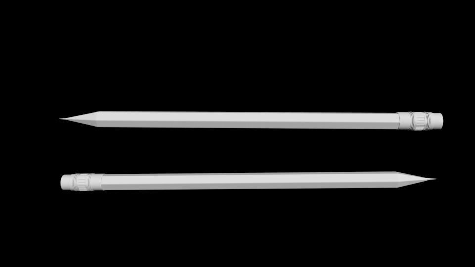 Low Poly Pencil Obj model Low-poly 3D model_3