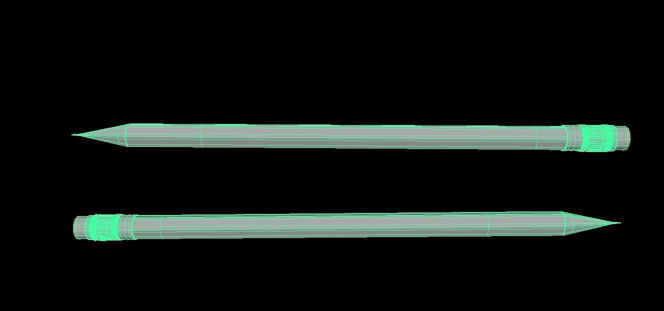 Low Poly Pencil Obj model Low-poly 3D model_4