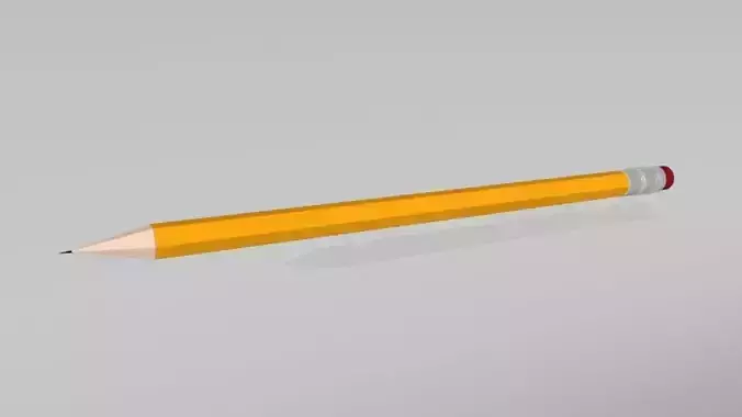 Low Poly Pencil Obj model Low-poly 3D model