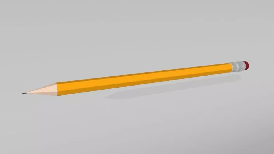 Low Poly Pencil Obj model Low-poly 3D model_0