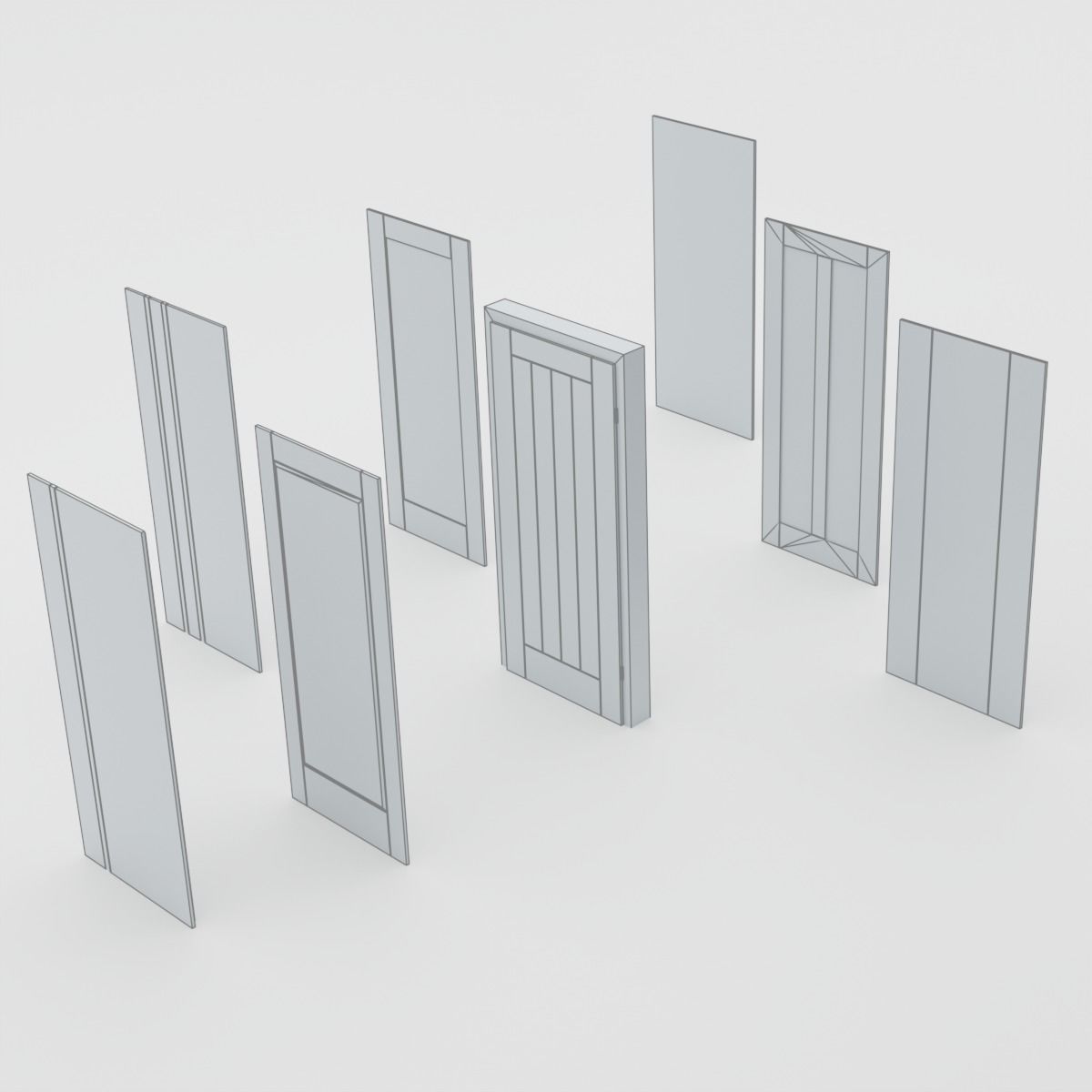 Doors and Handles 3D model_1