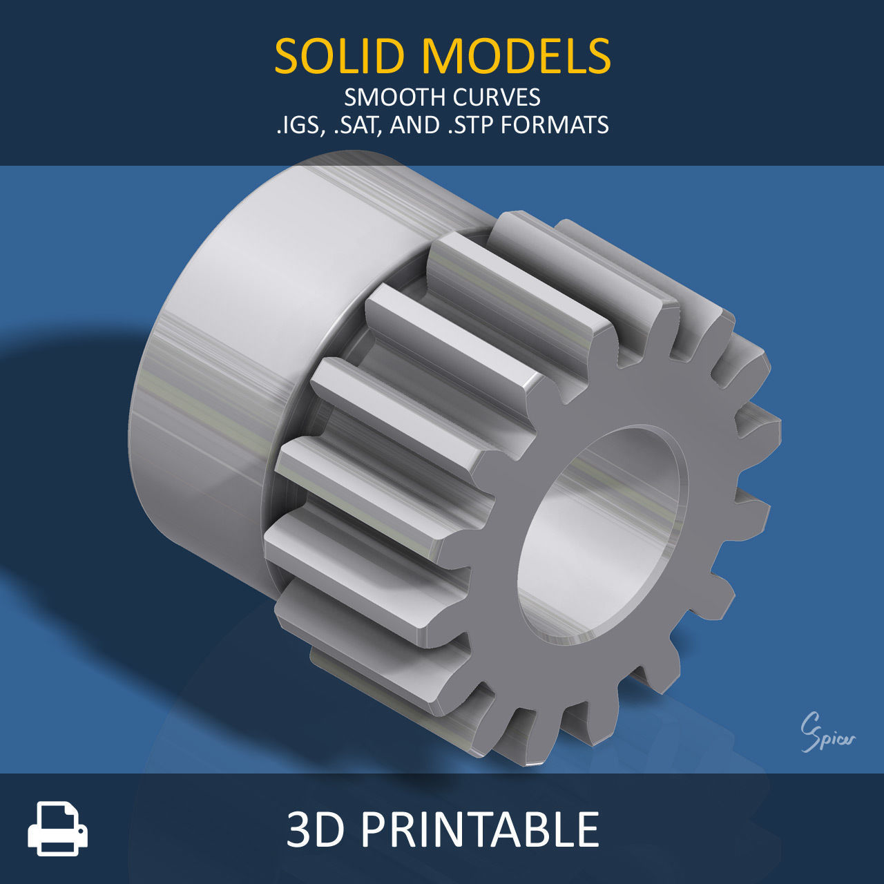 16-Tooth Spur Gear Free 3D print model_10
