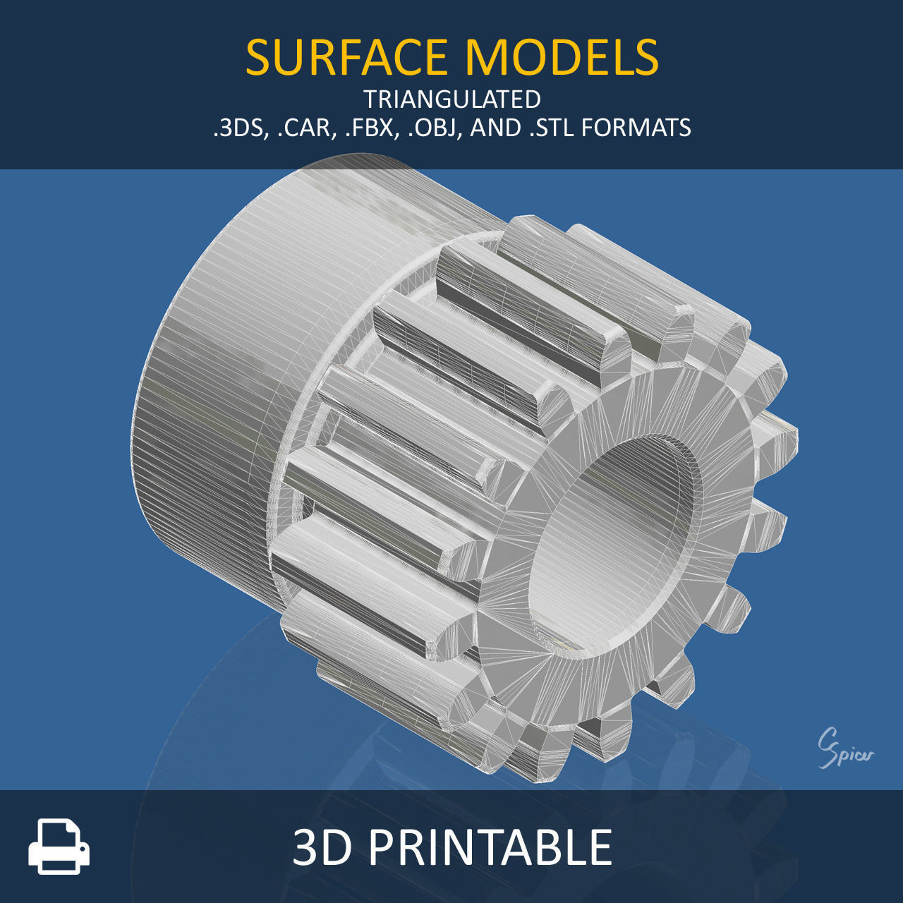 16-Tooth Spur Gear Free 3D print model_11