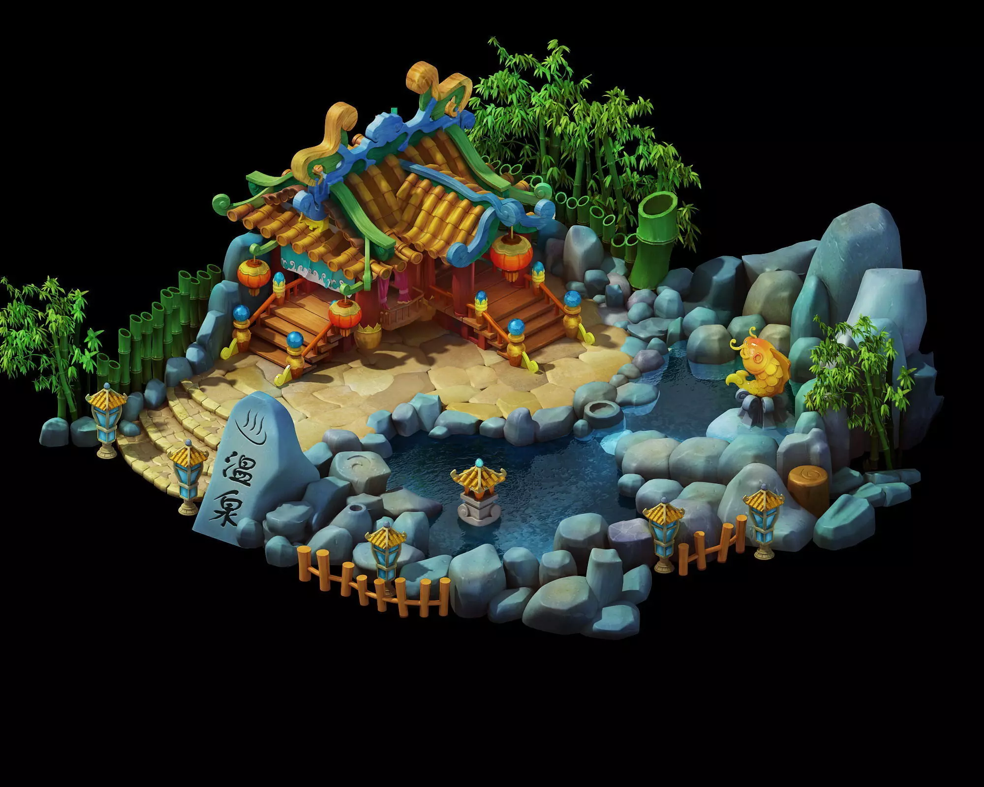 Park rockery 3D model_0