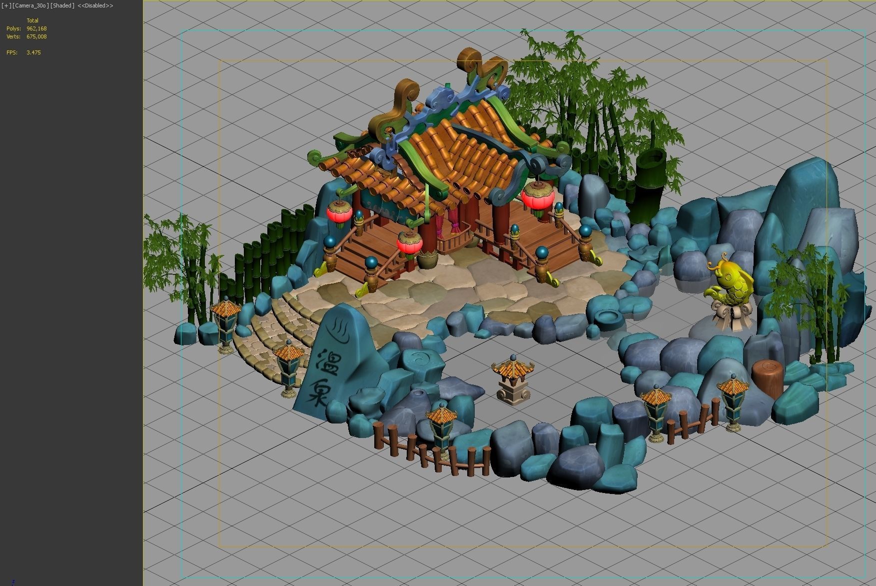 Park rockery 3D model_1