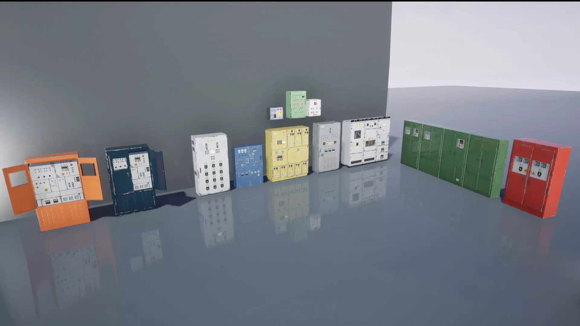 Industrial Control Panel Low-poly 3D model_0