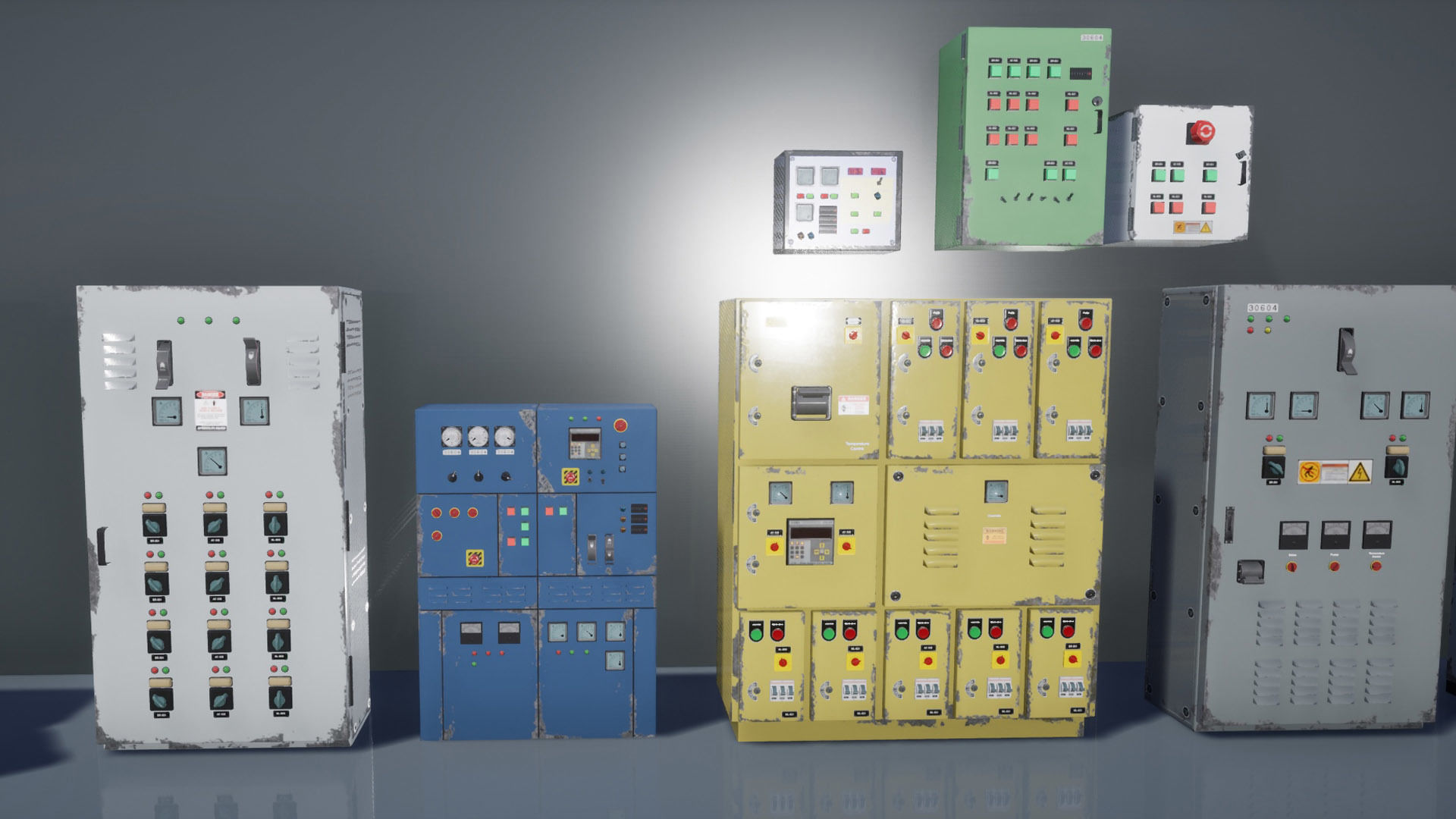 Industrial Control Panel Low-poly 3D model_2