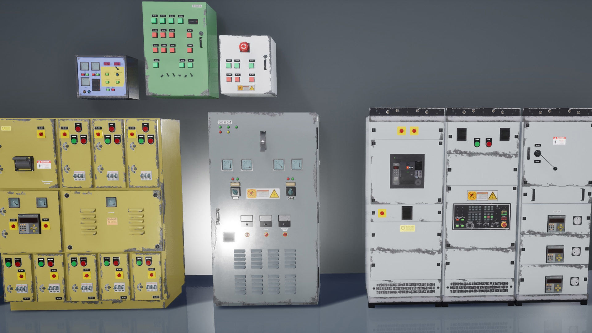 Industrial Control Panel Low-poly 3D model_1