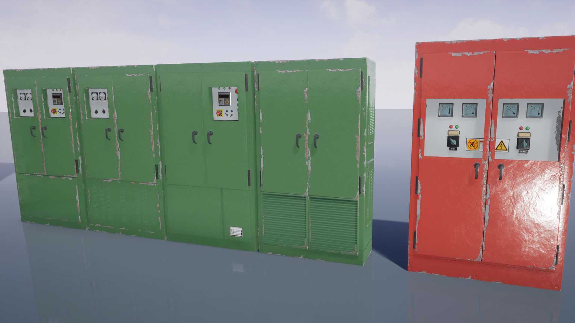 Industrial Control Panel Low-poly 3D model_12